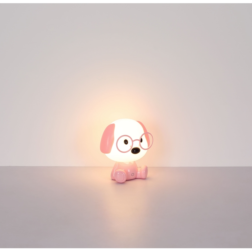 Globo - Veilleuse enfant rechargeable LED dimmable LED/1W/5V 500 mAh rose