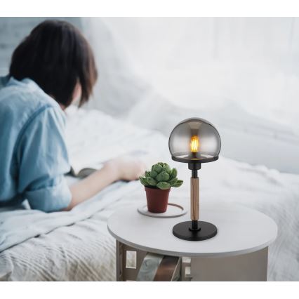 Globo - Tafellamp 1xE27/40W/230V zwart/bruin