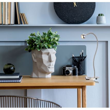 Globo - LED flexibele lamp met klem LED/3W/230V mat chroom