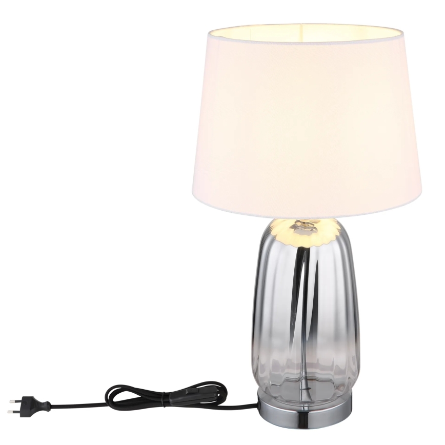 Globo - Lampe de table 1xE27/40W/230V blanche/argentée
