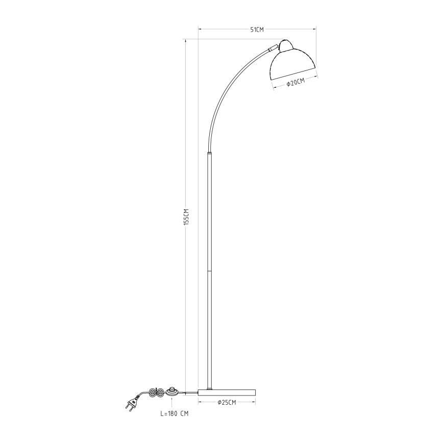 Globo - Vloerlamp 1xE27/40W/230V
