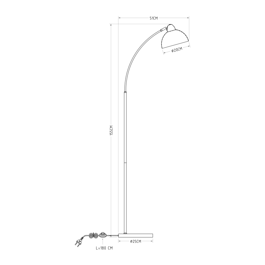 Globo - Vloerlamp 1xE27/40W/230V