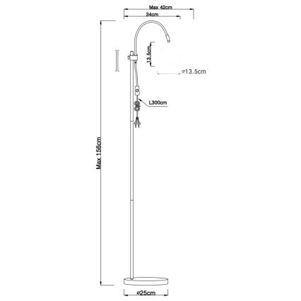 GLOBO 24857S - Lampadaire ARCHIBALD 1xE14/40W/230V