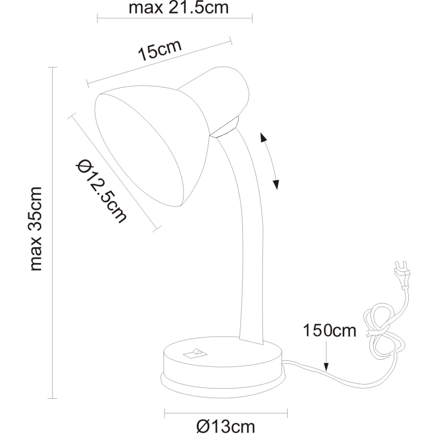 Globo - Tafellamp 1xE27/40W/230V zwart