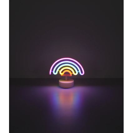Globo - LED Neon tafel decoratie LED/2W/3xAA regenboog