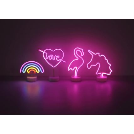Globo - LED Neon tafel decoratie LED/2W/3xAA regenboog
