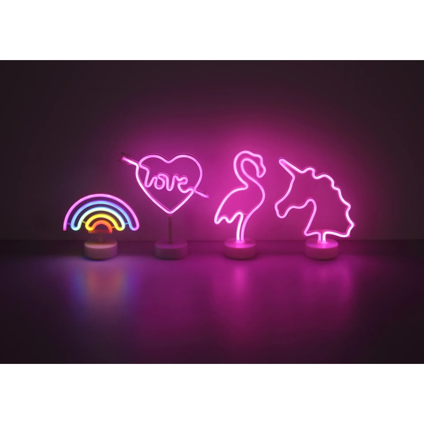 Globo - LED Neon tafel decoratie LED/2W/3xAA regenboog