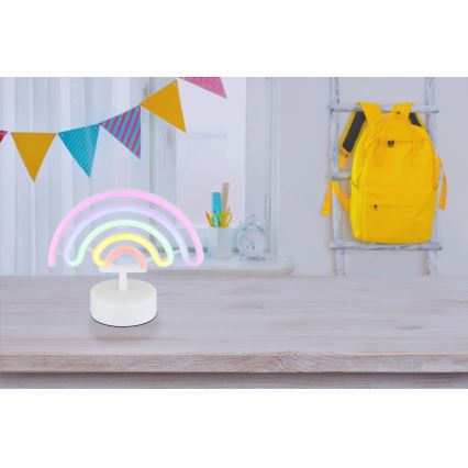Globo - LED Neon tafel decoratie LED/2W/3xAA regenboog