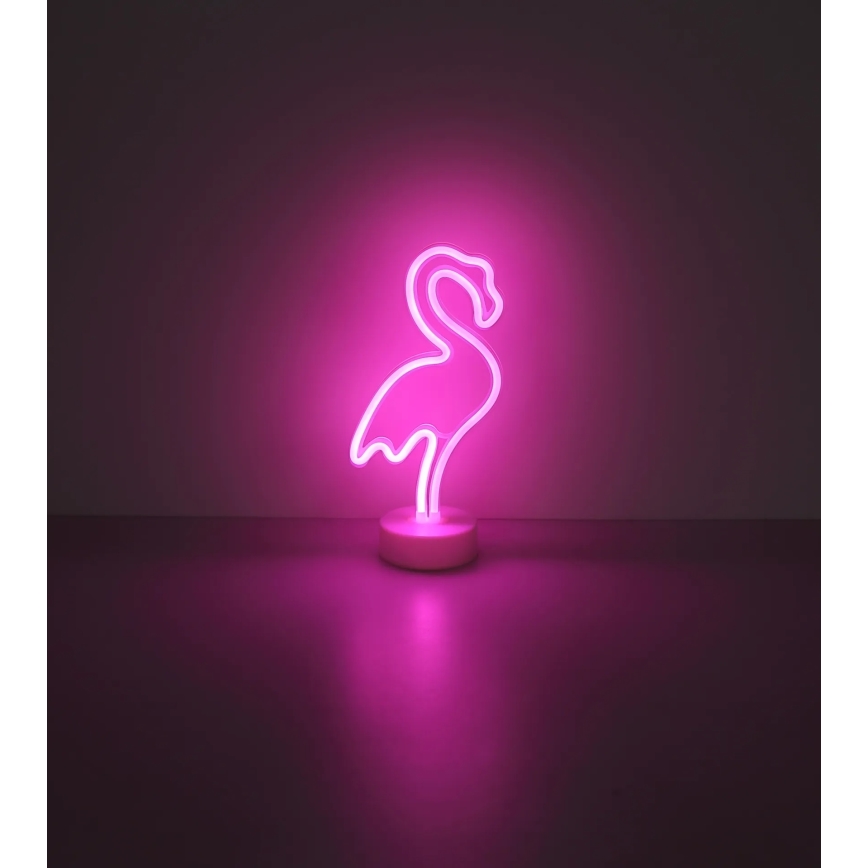 Globo - Décoration de table LED Néon LED/2W/3xAA flamant rose