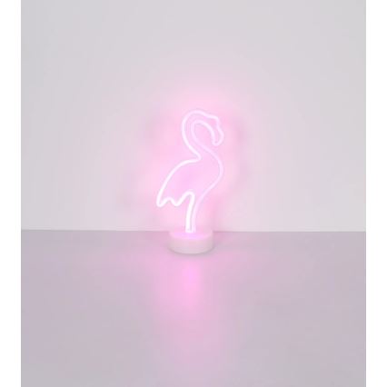 Globo - Décoration de table LED Néon LED/2W/3xAA flamant rose