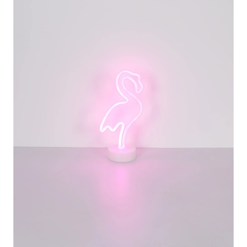 Globo - Décoration de table LED Néon LED/2W/3xAA flamant rose