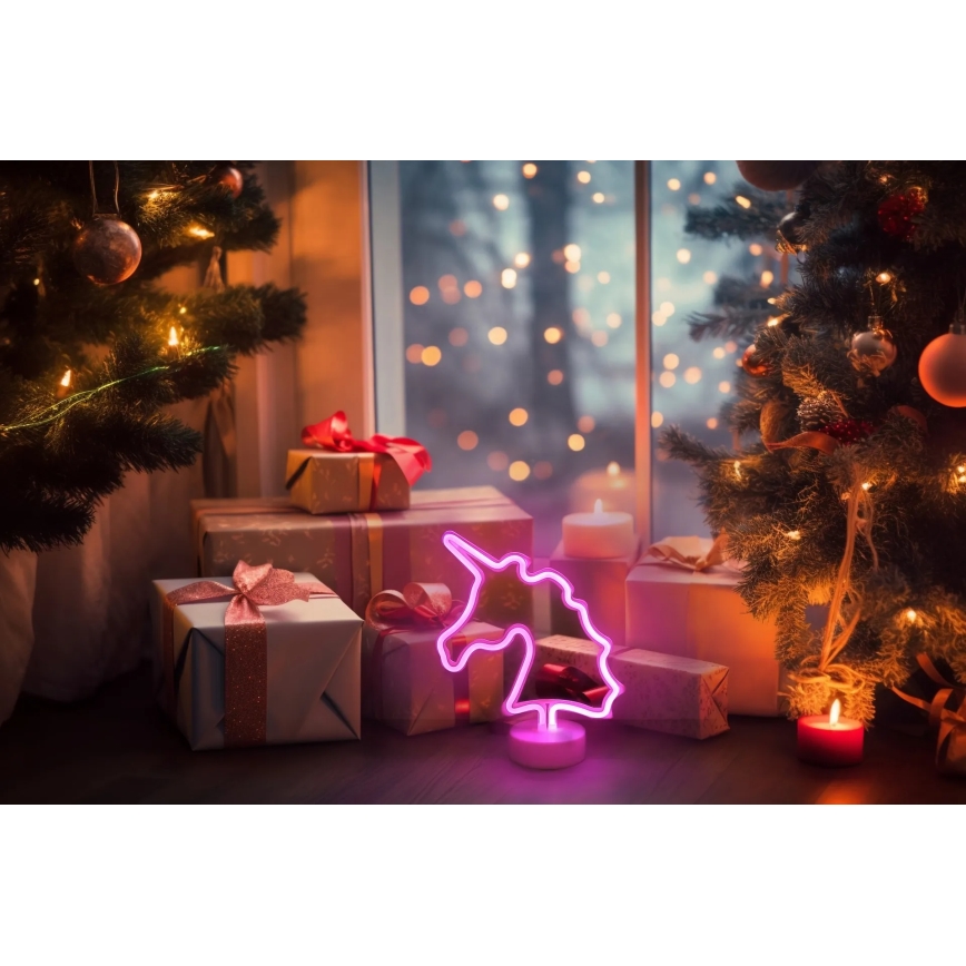 Globo - Décoration de table LED néon LED/2W/3xAA licorne