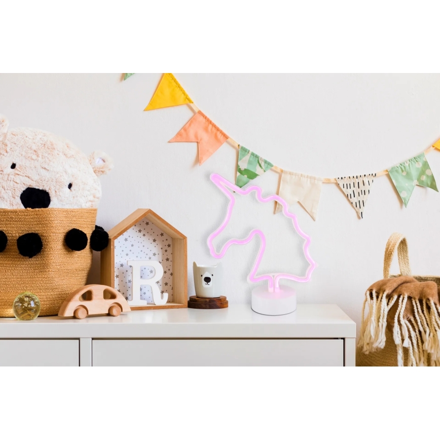 Globo - Décoration de table LED néon LED/2W/3xAA licorne
