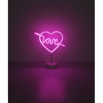 Globo - Décoration de table néon LED/2W/3xAA coeur