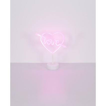 Globo - Décoration de table néon LED/2W/3xAA coeur