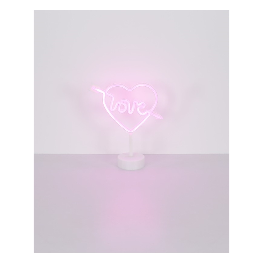 Globo - Décoration de table néon LED/2W/3xAA coeur