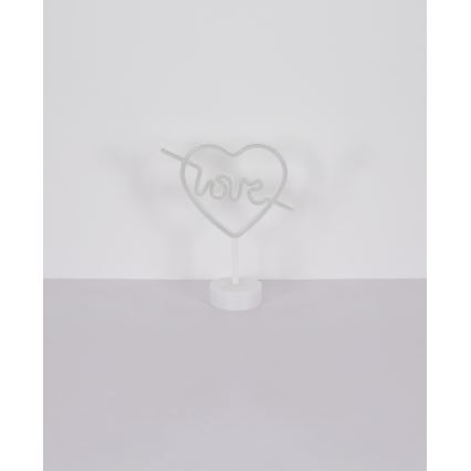 Globo - Décoration de table néon LED/2W/3xAA coeur