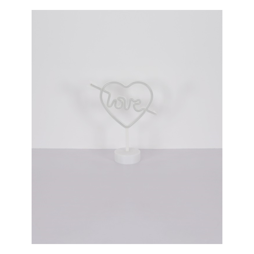 Globo - Décoration de table néon LED/2W/3xAA coeur