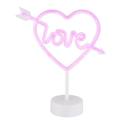 Globo - LED Neon tafel decoratie LED/2W/3xAA hart