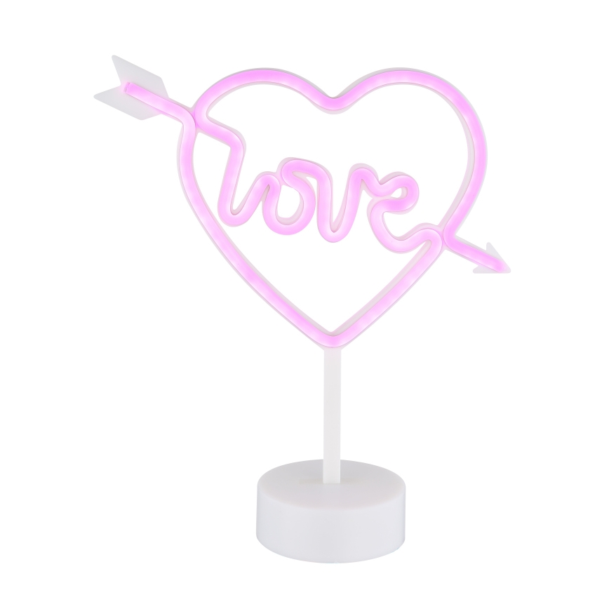 Globo - LED Neon tafel decoratie LED/2W/3xAA hart