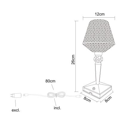 Globo - LED dimbare touch tafellamp LED/1W/5V 2700/4000/6500K 800 mAh