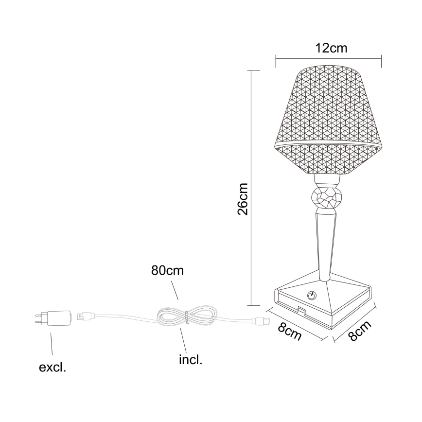 Globo - LED dimbare touch tafellamp LED/1W/5V 2700/4000/6500K 800 mAh