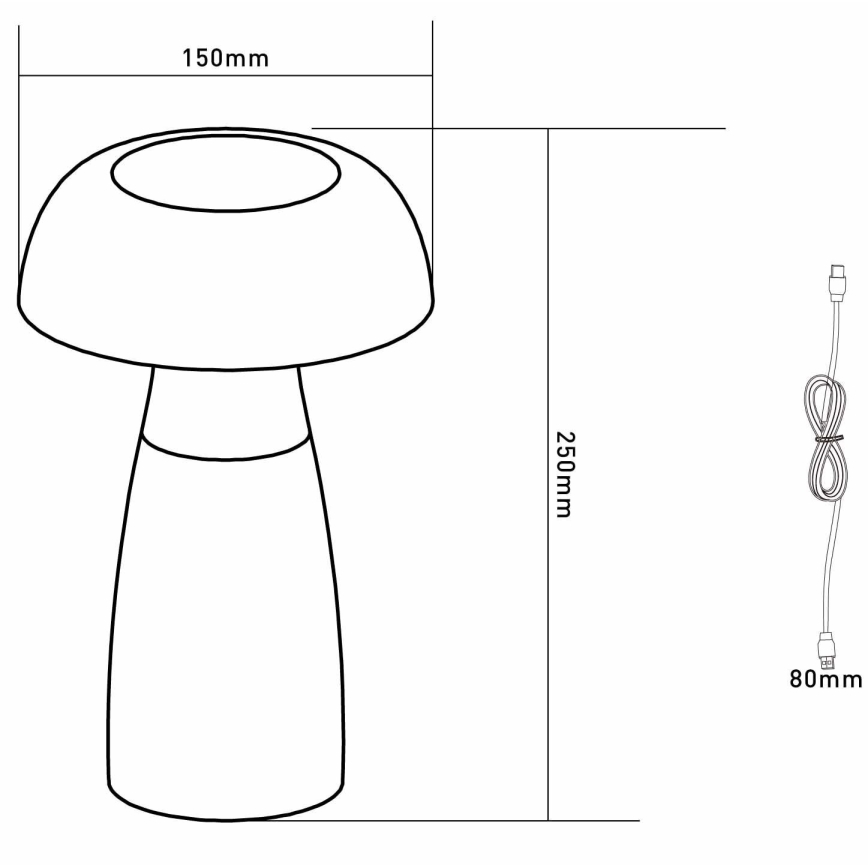 Globo - LED Dimbare oplaadbare tafellamp LED/1,5W/5V 800mAh 2700K/4000K/6500K