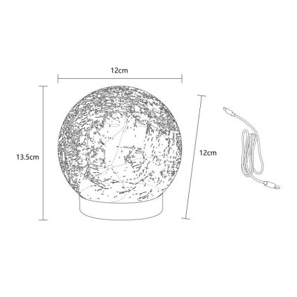 Globo - LED Decoratieve oplaadbare tafellamp 25xLED/0,06W/5V 600 mAh IP44