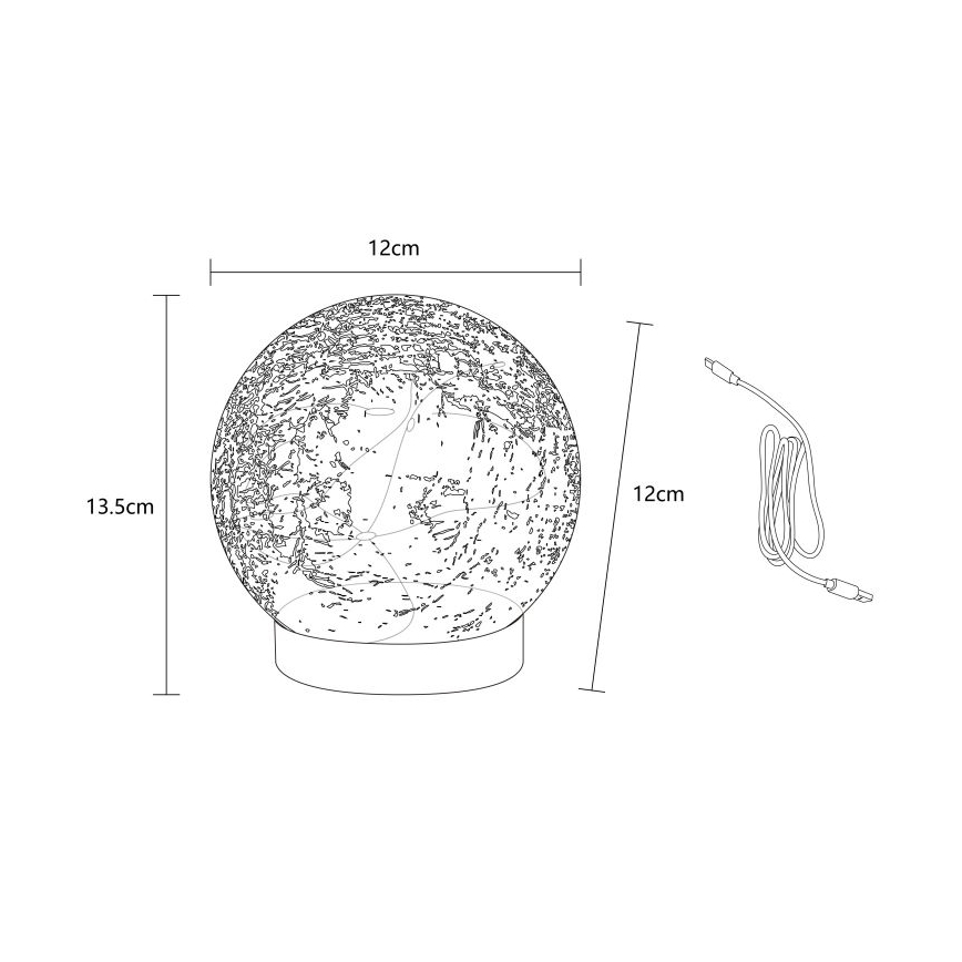 Globo - LED Decoratieve oplaadbare tafellamp 25xLED/0,06W/5V 600 mAh IP44