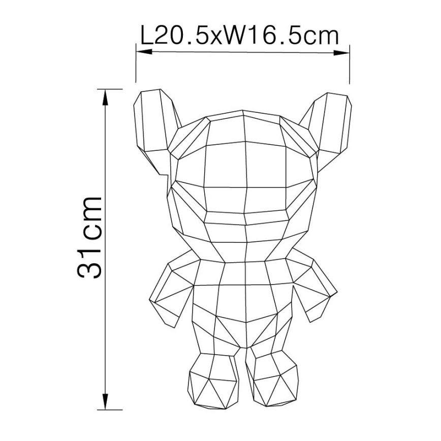 Globo - Décoration de table LED en coffret cadeau LED/0,03W/5V USB ours spatial