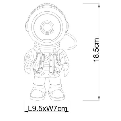 Globo - Dimbare LED-projector LED/3W/5V astronaut