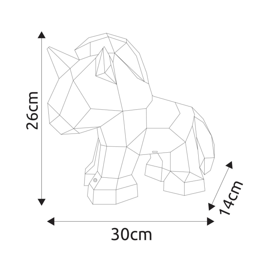 Globo - Décoration de table rechargeable à LED dimmable LED/4W/5V 1800 mAh licorne