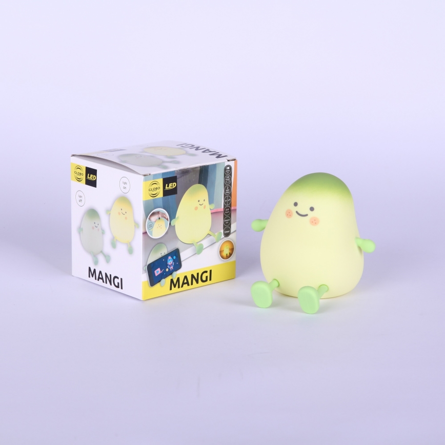 Globo - Veilleuse nocturne rechargeable pour enfants LED RGBW à intensité réglable, 2W/5V, 1200 mAh, coloris mangue