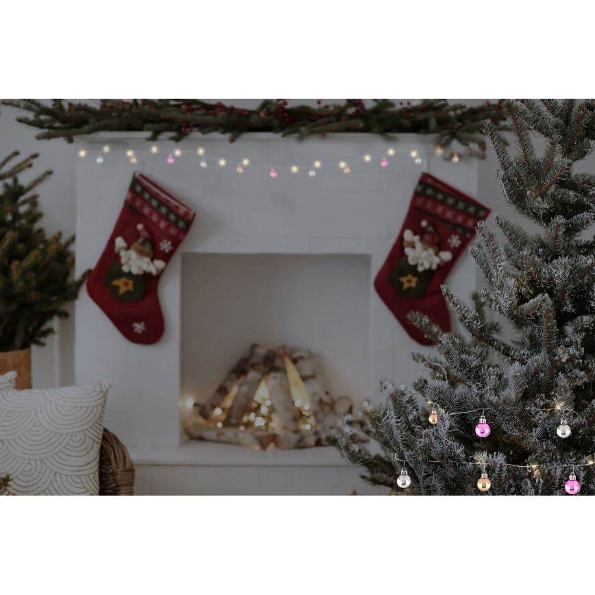 Globo - LED-lichtsnoer 20xLED/2xAA 2,2 m warm wit