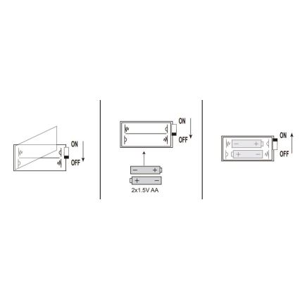 Globo - LED-lichtsnoer 20xLED/2xAA 2,2 m warm wit