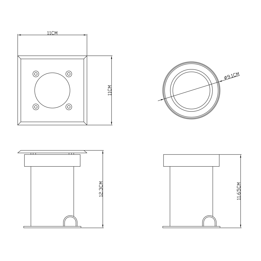 Globo - Éclairage allée 1xGU10/40W/230V IP67