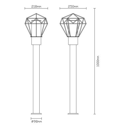 Globo - Lampadaire extérieur 1xE27/15W/230V IP44