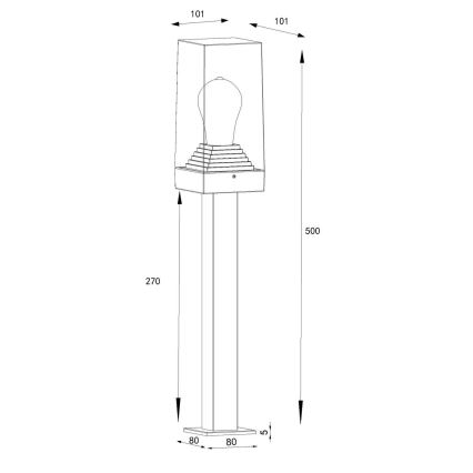 Globo - Lampadaire extérieur 1xE27/40W/230V IP44