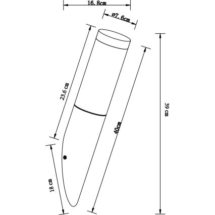 Globo - Applique murale extérieure 1xE27/23W/230V IP44