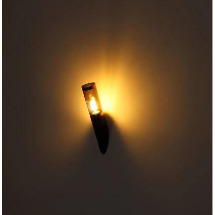 Globo - Wandlamp voor buiten 1xE27/23W/230V IP44 zwart/koper