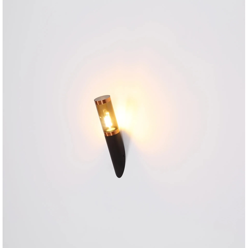 Globo - Wandlamp voor buiten 1xE27/23W/230V IP44 zwart/koper