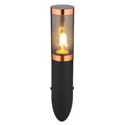 Globo - Wandlamp voor buiten 1xE27/23W/230V IP44 zwart/koper