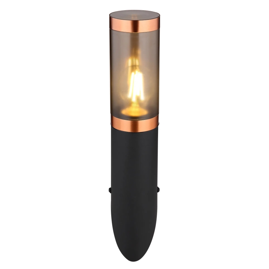 Globo - Wandlamp voor buiten 1xE27/23W/230V IP44 zwart/koper