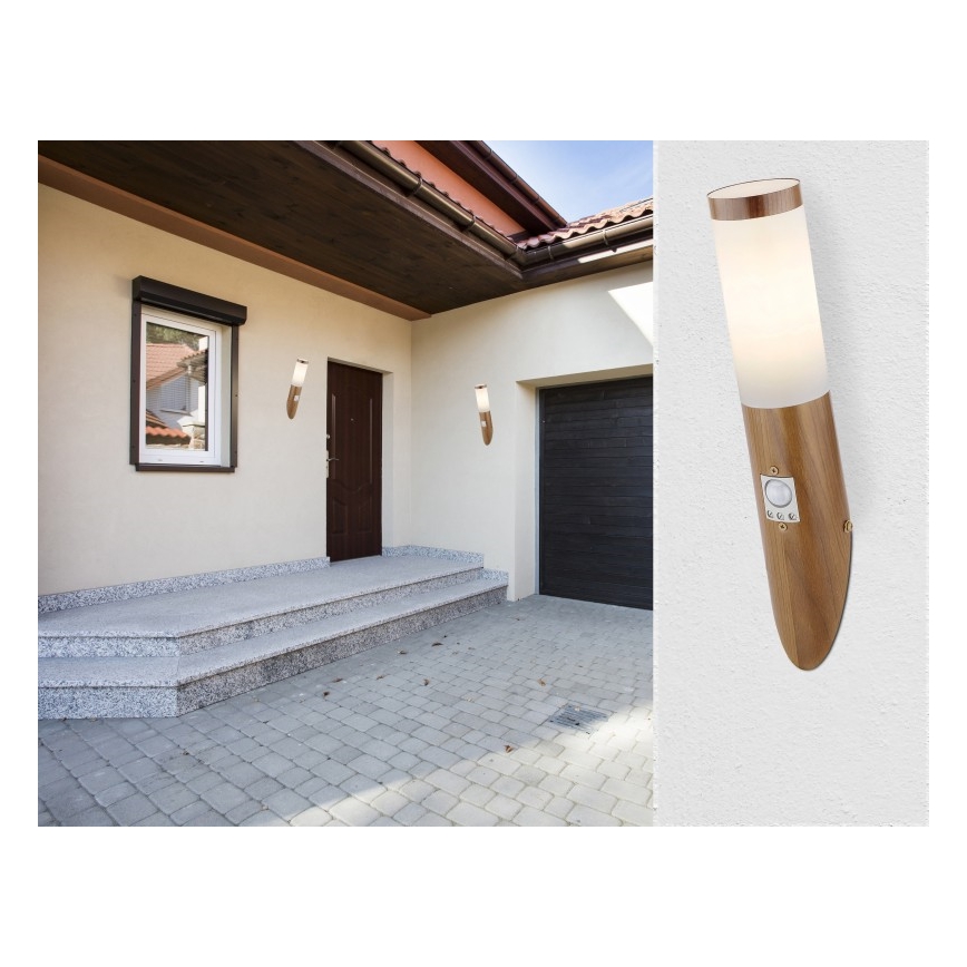 Globo - Wandlamp voor buiten met sensor 1xE27/15W/230V IP44