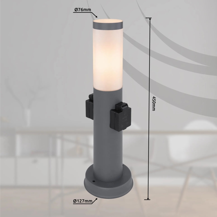 Globo 3158AK - Lampe extérieure avec 2 prises BOSTON 1xE27/23W/230V IP44