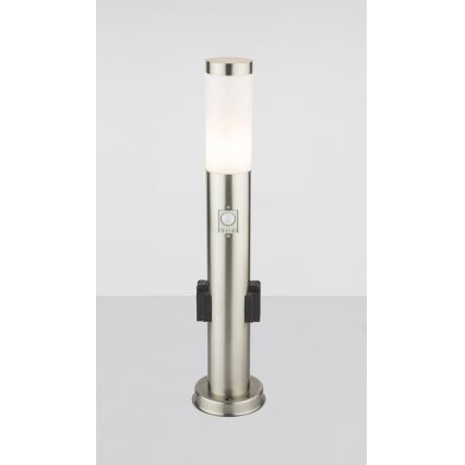 Globo - LED Buitenlamp met sensor en 2 stopcontacten LED/9W/230V 60 cm SCHUKO IP44