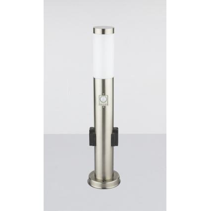 Globo - LED Buitenlamp met sensor en 2 stopcontacten LED/9W/230V 60 cm SCHUKO IP44