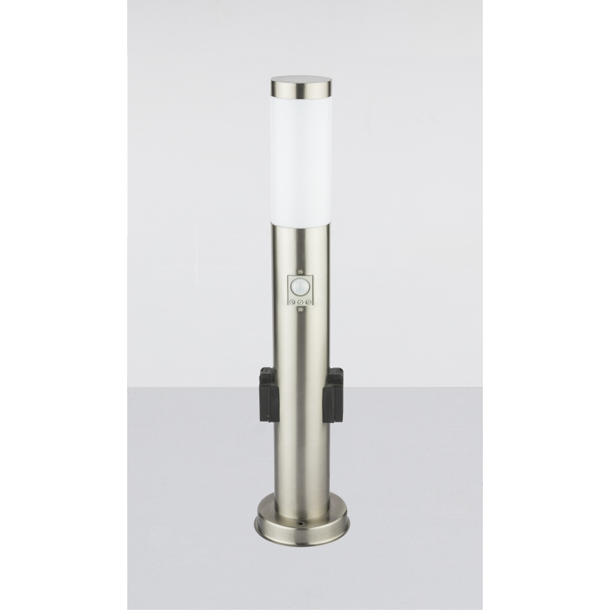 Globo - LED Buitenlamp met sensor en 2 stopcontacten LED/9W/230V 60 cm SCHUKO IP44