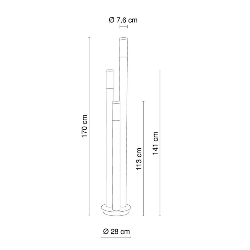 Globo - Buitenlamp 3xE27/60W/230V 170 cm IP44