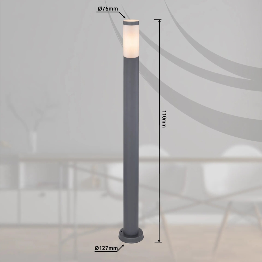 Globo - Buitenlamp 1xE27/60W/230V IP44 110 cm antraciet